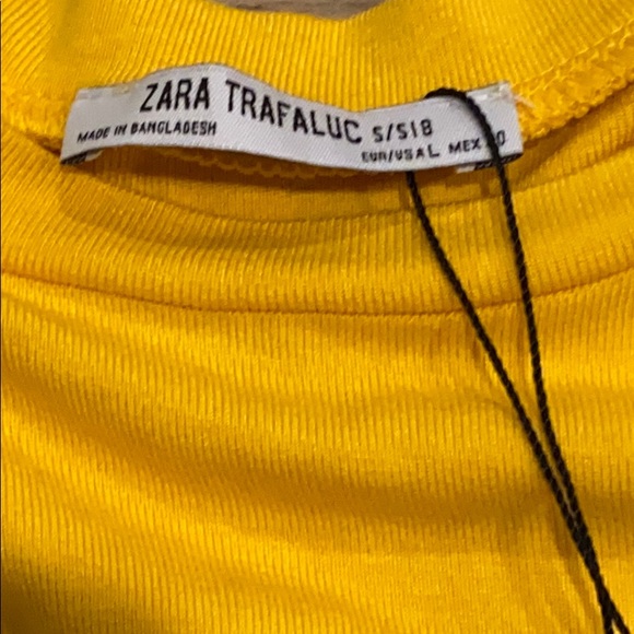 NWT Zara Trafaluc Yellow Crop Top - Picture 5 of 5